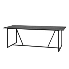 DINING TABLE BLACK BRUSHED TOP RCH METAL LEG 220 - DINING TABLES